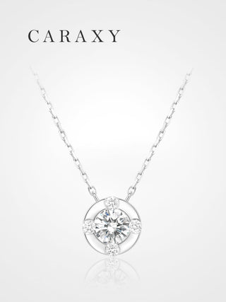 CARAXY Abstract Clover Lab Cultured Diamond Necklace ZCN003