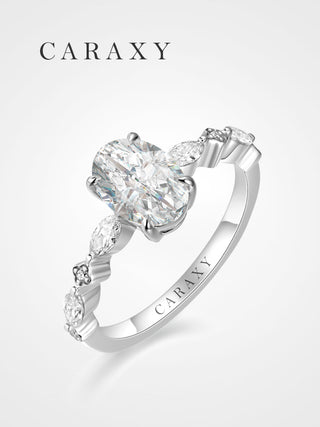 CARAXY Oval Pigeon Egg Lab GrownDiamond Ring AJ208