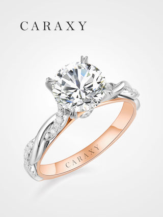 Caraxy Lab-Grown Rose Gold Twisted Vine Engagement Ring "Vine Realm" 1 Carat Custom Bridal Set
