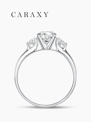 CARAXY Eternal Love Trilogy Ring - Lab-Created Diamond Women's Luxury Engagement Wedding Band. AJ143-W