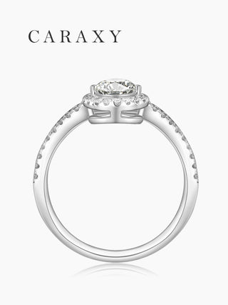 side-profile-of-pear-halo-ring-showing-secure-basket-and-half-pavé-shank