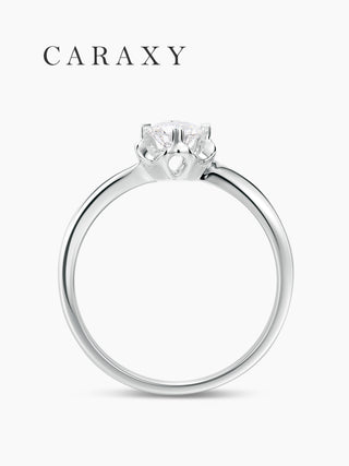 Floral-Heart-Prong-Lab-Diamond-Engagement-Ring-Caraxy-Side-View