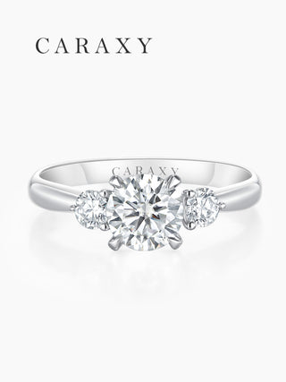 CARAXY Eternal Love Trilogy Ring - Lab-Created Diamond Women's Luxury Engagement Wedding Band. AJ143-W
