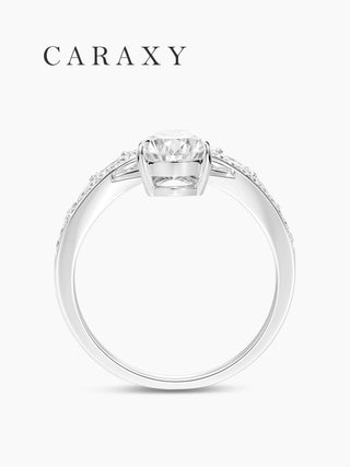 CARAXY Teardrop Crown Lab Cultured Diamond Ring  AJ205