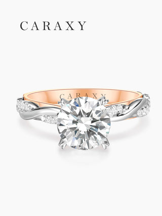 Caraxy Lab-Grown Rose Gold Twisted Vine Engagement Ring "Vine Realm" 1 Carat Custom Bridal Set