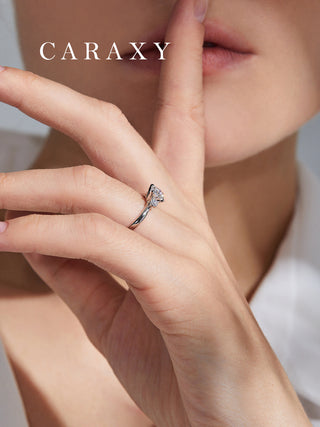 CARAXY Eternal Love Trilogy Ring - Lab-Created Diamond Women's Luxury Engagement Wedding Band. AJ143-W