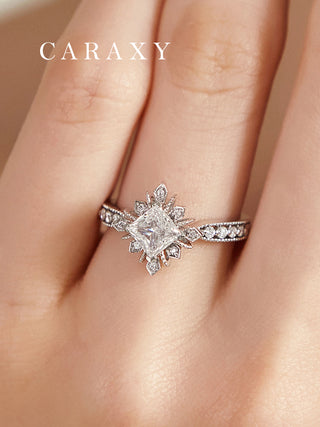 CARAXY Cluster Set Princess Square Grown Diamonds  AJ198