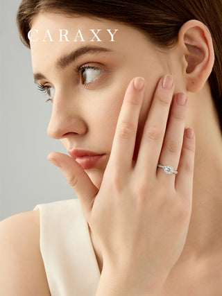 Woman-wear-Intertwined-Six-Prong-Engagement-Ring-Caraxy