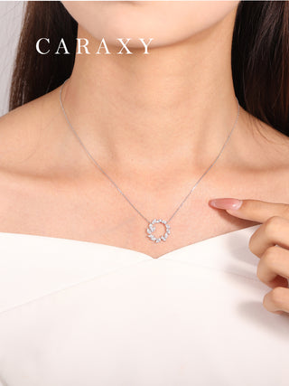 Caraxy Leaf Marquise Diamond Necklace 18K Gold Olive-Inspired Collarbone Chain.ZCN005-W