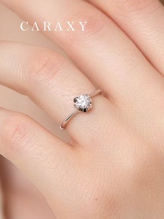 Woman-wear-Floral-Heart-Prong-Lab-Diamond-Engagement-Ring-Detail-Caraxy