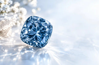 Blue diamond on the table