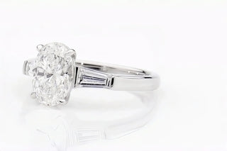 Oval lab-grown diamond ring highlighting diamond color and brilliance