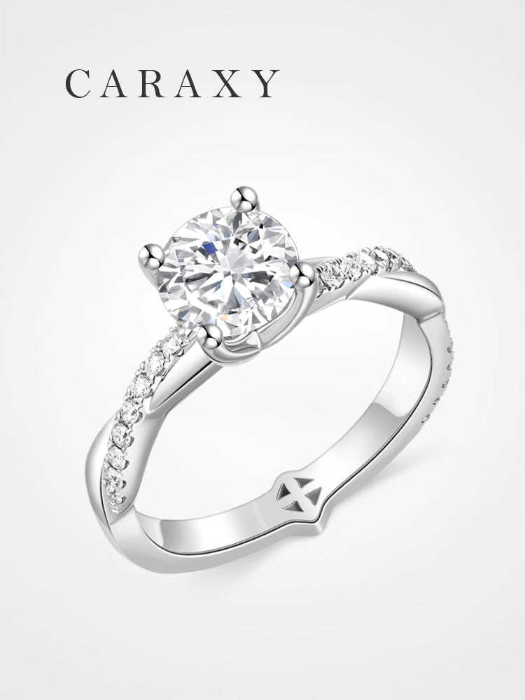 Twist Pavé Solitaire Lab Grown Diamond Engagement Ring