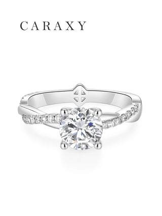 Twist Pavé Solitaire Lab Grown Diamond Engagement Ring