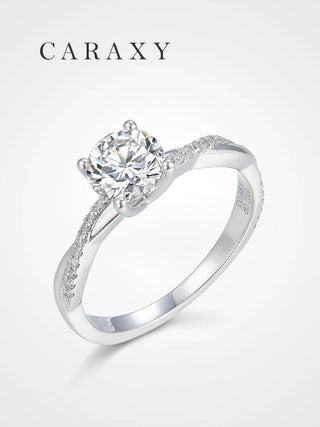 Twist Pavé Solitaire Lab Grown Diamond Engagement Ring