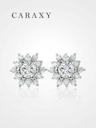 CARAXY Sunflower Lab Cultured Diamond Stud Earrings  ED054