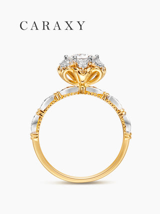 CARAXY Deluxe Bouquet Style Six Prong Lab-grown Diamond Ring AJ206