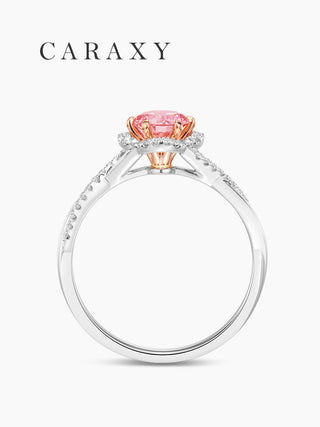 CARAXY Vine Bouquet Twisted Lab Grown Pink Diamond Ring AJ220