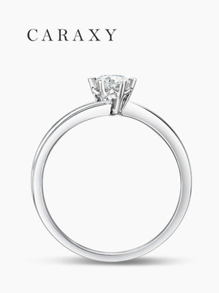 CARAXY Lab-Created 1 Carat Six-Prong 18K Gold Bridal Set | Snowdrift Diamond Engagement & Wedding Rings for Couples. AJ151-W