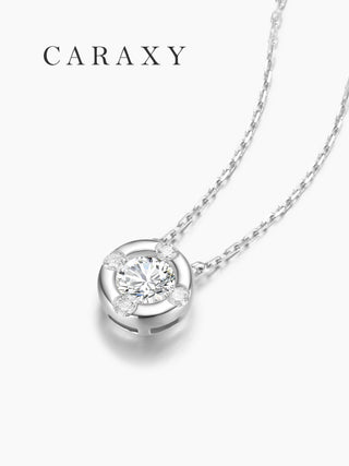 CARAXY Abstract Clover Lab Cultured Diamond Necklace ZCN003