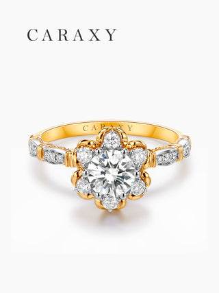 CARAXY Deluxe Bouquet Style Six Prong Lab-grown Diamond Ring AJ206