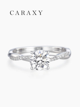 Twist Pavé Solitaire Lab Grown Diamond Engagement Ring