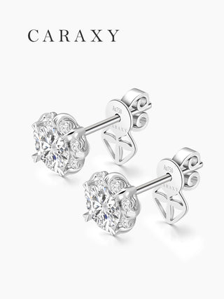 Close-up of Au750 18k gold hallmark and butterfly backing on CARAXY earrings