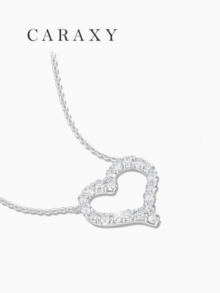 CARAXY Fashion Heart Lab Grown Diamond Necklace  XL079