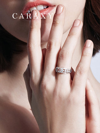 CARAXY Lab Cultured Pink Diamond Cluster Ring AJ034