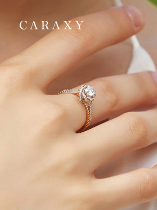 CARAXY Deluxe Cluster Flower Bouquet Lab-grown Diamond Ring AJ200