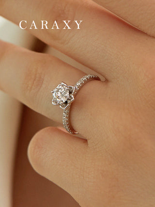 CARAXY Six Prong Bouquet Ring Lab-grown Diamonds AJ119