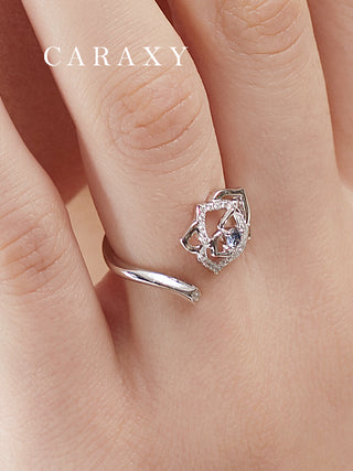 CARAXY Rosette Lab Grown Color Diamond Ring AJ039