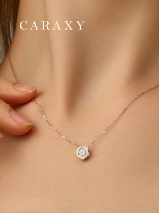 CARAXY Abstract Clover Lab Cultured Diamond Necklace ZCN003