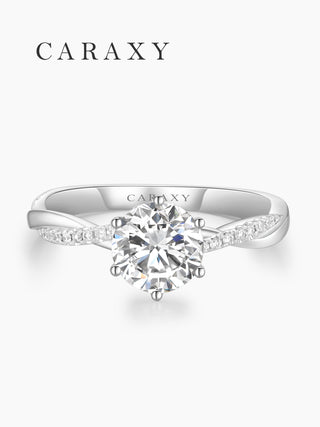 CARAXY Six Prong Lab Grown Diamond Ring #AJ180