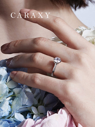 CARAXY Six Prong Lab Grown Diamond Ring #AJ180