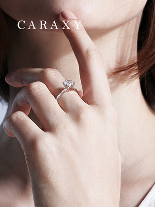 CARAXY Six Prong Lab Grown Diamond Ring #AJ180