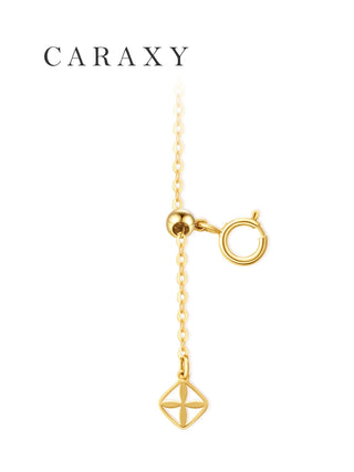 Sliding adjustment bead and spring ring clasp on an 18K yellow gold butterfly bracelet