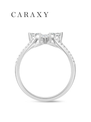 Side profile of butterfly diamond ring
