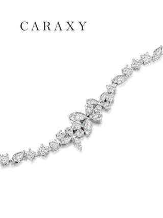 Close-up of butterfly motif with marquise and round lab-grown diamonds