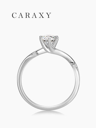 Side view of a bypass shank engagement ring showcasing its low profile setting.