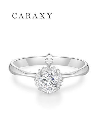 Top view of cluster diamond engagement ring from CARAXY.