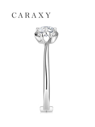 Side view highlighting the bypass shank of this ring.