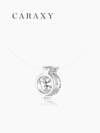 Open gallery lab grown diamond pendant necklace showing sterling silver setting and light-catching diamond detail.
