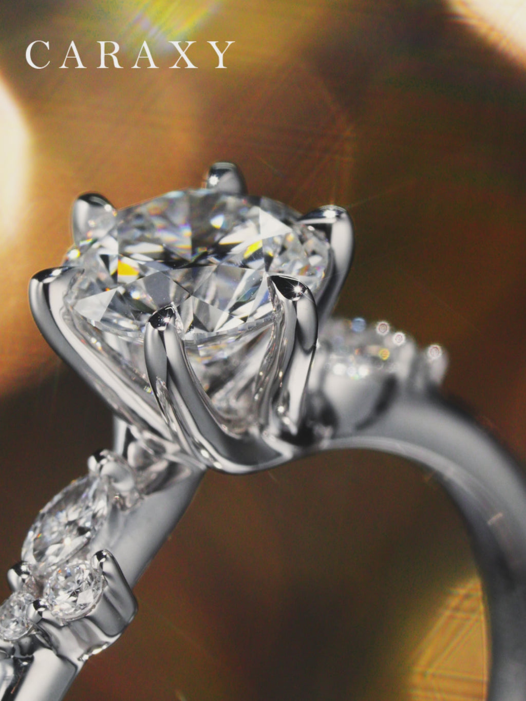 Video highlighting the tulip setting and shimmering marquise leaf accents of this nature ring.