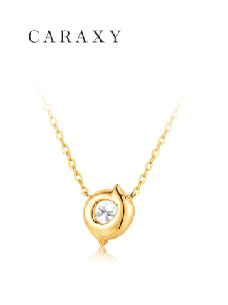 Back view of an 18K yellow gold seed-inspired lab-grown diamond pendant