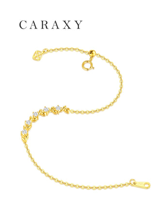 side view leaf inspired diamond bracelet in 18k gold CARAXY