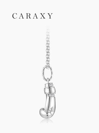 Side view of sterling silver boxing glove pendant necklace with lab grown diamond accents.